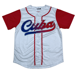 Maillot de baseball sur mesure OEM, 100 % polyester, avec logo imprimé, entièrement boutonné, avec nom et numéro. - Product Image 2