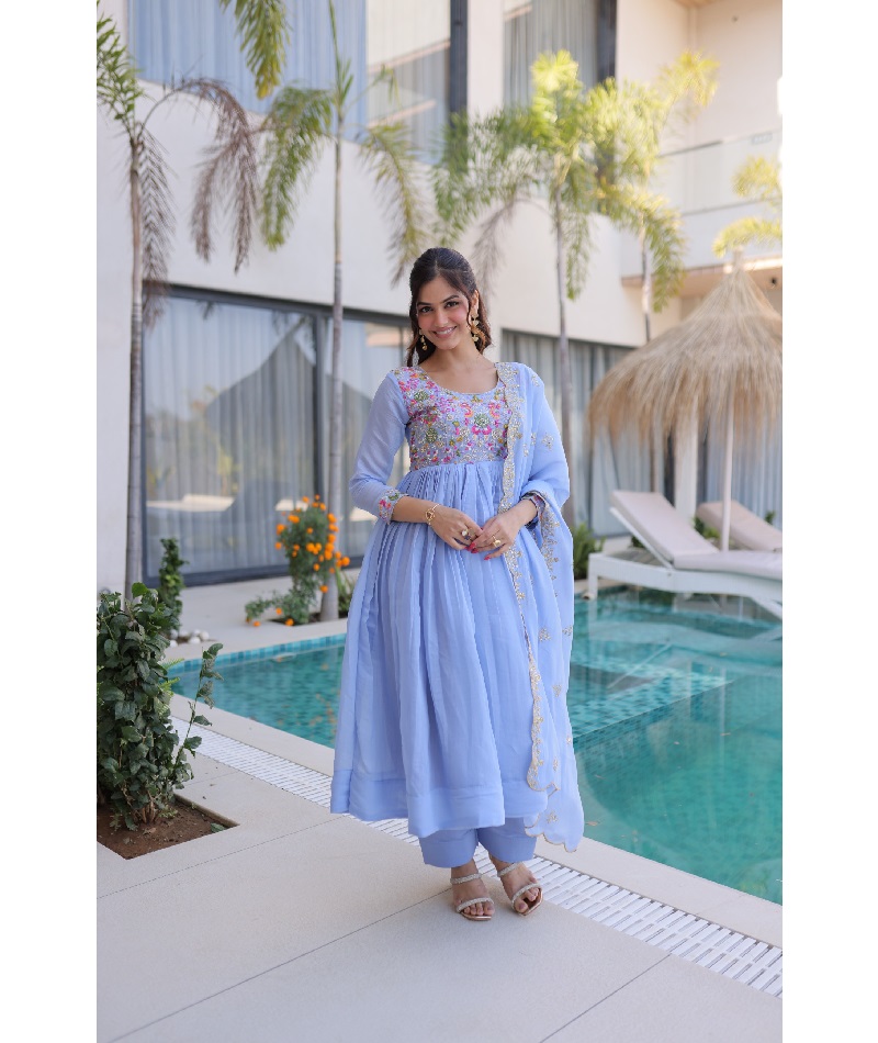 Indian Beaded Dress - Floor-Length Wedding Party Wear Indian Beaded Dress - Floor-Length Wedding Party Wear