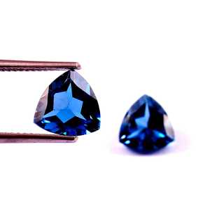 Natural London <b>Blue</b> Topaz 16MM Trillion Cut Faceted Calibrated Loose Gemstone Certified Stone Jewelry Making Wholesale Supplier - Product Image 2