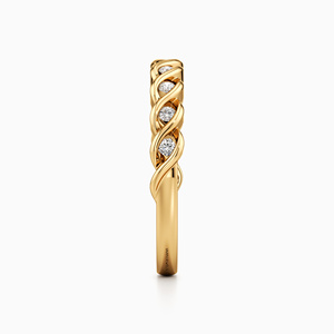 Élégante alliance de mariage torsadée en diamant de laboratoire, or 10K 14K 18K, argent 925 935 rhodié, bijoux de fiançailles pour femme - Product Image 3