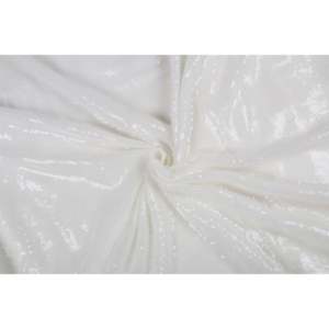 Tela Georgette Teñible en Color Blanco Hueso con Bordado Geométrico de Lentejuelas de 44 Pulgadas de Ancho SequinTFAB DYE GEO 034 - Product Image 4
