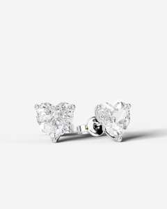 KARATS Fashion Heart Cut VVS Moissanite Claw Setting <b>Stud</b> Earrings 925 Sterling <b>Silver</b> Plated GRA Certified Classic Unisex - Product Image 4