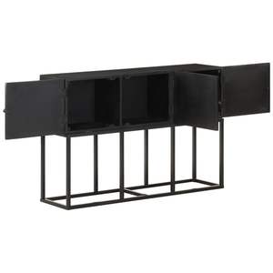 Aparador Rectangular de Madera Maciza de Mango en Color Negro - Product Image 4