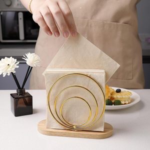 Porte-serviettes vertical doré, distributeur de mouchoirs pour pique-nique, buffet, table de dîner, cuisine, décoration de la maison, porte-serviettes circulaire en métal - Product Image 6