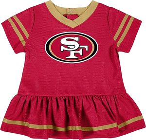Vestido Jersey para Bebé Niña de los San Francisco 49ers, Rojo y Dorado, Logotipo Bordado, Ropa Deportiva de Poliéster - Product Image 2