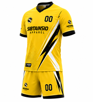Maillots de football à manches courtes respirants personnalisés et ensembles d'uniformes avec impression par sublimation Couleurs et styles personnalisés