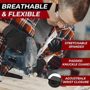 Top Quality Synthetic Leather Amara Mechanic Work <b>Gloves</b> <b>Touch</b> <b>Screen</b> Flexible Breathable Spandex Back <b>Gloves</b> for Unisex - Product Image 3