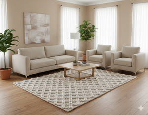 พรมกันลื่นทำจากผ้ากำมะหยี่-พรมถักสำหรับตกแต่งบ้านสไตล์สแกนดิเนเวียน - Product Image 1