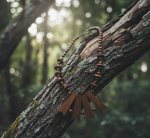 สร้อยคอไม้ซิสโซ่แฮนด์เมดลายเจ้าหญิง: จุดเด่นลายเส้นศิลปะพร้อมเคลือบเงาด้วยขี้ผึ้งธรรมชาติ - Product Image 4