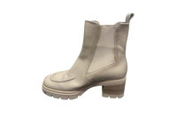Bottines Chelsea à plateforme en PU beige, talon épais, fermeture élastique, semelle extérieure antidérapante en TPR, pour le printemps, l'été et l'automne