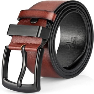 Cinturón de Cuero Genuino de Grano Completo para Hombre, Estilo Casual de Negocios, con Hebilla de Aleación de Acabado Premium, Ajustable, de Diseño - Product Image 3