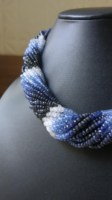 Collier de luxe en saphir bleu à 20 rangs, fait main, perles de saphir naturel et perles de culture d'eau douce, collier statement de 20 pouces
