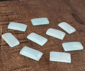 พลอยแคลเซโดนีสีน้ำธรรมชาติทรงสี่เหลี่ยมขนาด 10x18 มม. สำหรับทำเครื่องประดับ ขายส่งจำนวนมาก - Product Image 2
