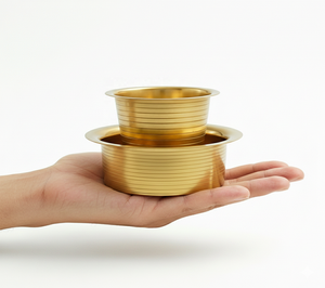Juego de Filtro de Café Tradicional del Sur de la India, Dabara de Latón con Acabado Mate, Vaso para Preparación por Goteo, para Servir en la Cocina, Ideal para Regalo - Product Image 3