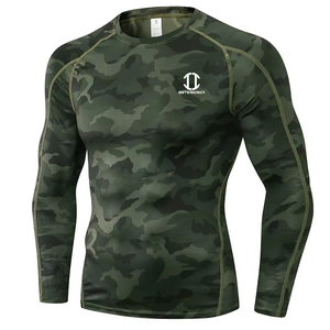 Vente en gros à faible MOQ : Rashguard MMA respirant pour hommes, manches longues, compression athlétique, col ras du cou, pour entraînement et musculation - Product Image 3