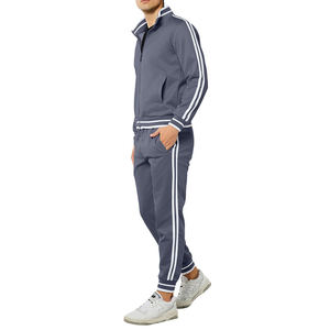 Men's Breathable 100% Polyester Fleece 2-Piece Tracksuit Set <b>Hooded</b> Full-<b>Zip</b> Drawstring Closure Side Pockets Streetwear Jogging - Product Image 5