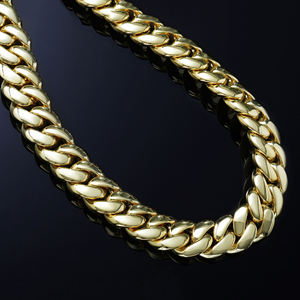 Collier à maillons épais finition or, design gourmette audacieux de qualité supérieure, chaîne de luxe polie pour les soirées et le style quotidien - Product Image 2
