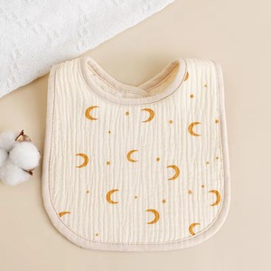Bavoir bébé crème avec broderie citron, en coton, pour l'alimentation et la salive - Product Image 6