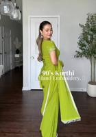 Ensemble Kurta Sharara brodé en Georgette de créateur avec sequins et bordure en dentelle, Dupatta, pour l'été, l'hiver, les fêtes, les mariages, tenue ethnique