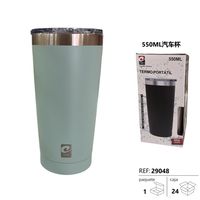 Vaso Térmico Portátil de Acero Inoxidable de 550 ml con Tapa, Aislamiento al Vacío, 12-24 Horas de Aislamiento Térmico, Diseño Minimalista, Apto para Uso en Exteriores
