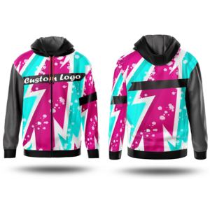 Sudadera con capucha de sublimación para hombre al por mayor en diferentes tallas, estilo básico único, diseño de logotipo personalizado, sudadera con capucha de sublimación con cremallera para hombre - Product Image 3