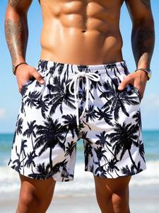 กางเกงว่ายน้ำชายแบบ unisex แห้งเร็ว ลายดอกไม้ น้ำหนักเบา ระบายอากาศได้ดี กันน้ำ ผ้าทอ มีเชือกผูกเอว - Product Image 5