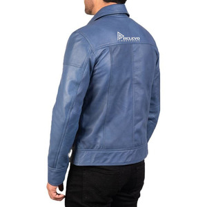 High Quality Stylish Winter Collarless <b>Genuine</b> <b>Leather</b> <b>Jacket</b> for Men ODM Wholesale Comfortable Casual <b>Jackets</b> - Product Image 4