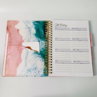 Cahier de Journal personnalisé à couverture rigide en feuille d'or Offset imprimé Wire-O Organisateur de planificateur Élastique Papier Carton 198PP