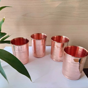 Copper glass stackable storage friendly drinkware ayurvedic health <b>cups</b> eco friendly <b>reusable</b> durable for kitchen use - Product Image 1