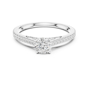 แหวนเพชรทรงกลมทองคำ 14K สำหรับผู้หญิง |   ชุดลำลองสำหรับใส่ทุกวัน |   เพชรที่เพิ่งเพาะเลี้ยง - Product Image 2