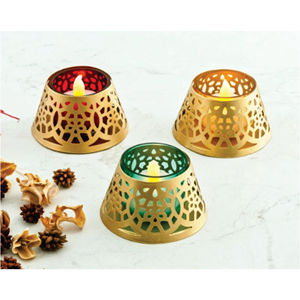 Handmade Moroccan <b>Brass</b> Metal Candle Holder Filigree Flower Cutout Votive Tealight <b>Lantern</b> Rustic Antique Table Home Decor - Product Image 5