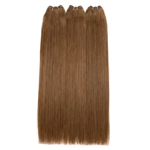 Extensiones de Cabello Humano Indio Remy Liso Marrón Largo con Base de Seda Transparente HD, Textura de Onda Natural, Cabello Personalizable - Product Image 4