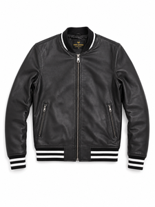 Furat <b>Leathers</b> Embroidery <b>Leather</b> Letterman Varsity <b>Jacket</b> Streetwear Casual Winter Style Windproof Breathable <b>Men's</b> OEM Service - Product Image 3
