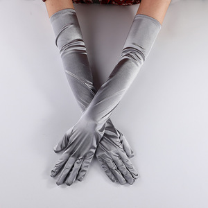 Gants longs élégants en polaire anti-boulochage, style classique, pour femme, pour mariage, voyage, utilisation quatre saisons - Product Image 2