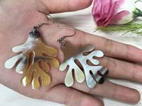 ZONE ARTISANALE Boucles d'oreilles rustiques faites à la main en corne de buffle, forme naturelle, bijoux modernes pour Noël, mariage, entreprise, maison, Uttar