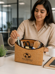 Bolsa de Viaje Plana de Yute Ecológica de 10x7 Pulgadas con Cierre, 60 g, para Almacenamiento de Artículos de Oficina, Cosméticos y Regalos - Product Image 4