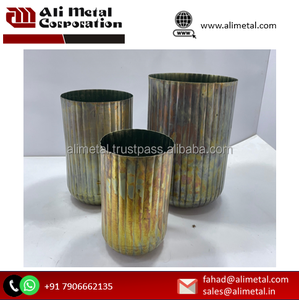 Lot de 3 jardinières rondes en métal vieilli noir personnalisables pour la maison pour la décoration de jardin de balcon intérieur et extérieur - Product Image 4