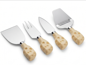 Stainless Steel <b>Cheese</b> <b>Knife</b> <b>Set</b> With <b>Cheese</b>-Shaped Handles Durable Dishwasher Safe For Kitchenware Dining Use And Hotel Use - Product Image 1