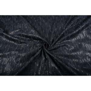 Tissu satiné japonais bleu marine brodé de paillettes au mètre - 58 pouces de large, motif géométrique uni - Product Image 4