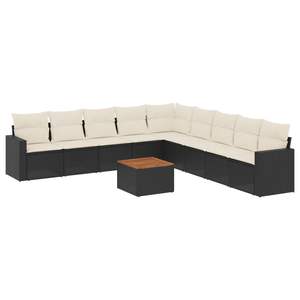 Conjunto de Sofá Grande para Jardín de Poliratán Negro con Fundas Extraíbles, Muebles de Exterior de Diseño Moderno con Cojines de Espuma de Alta Densidad - Product Image 4