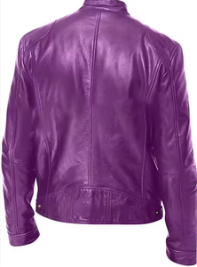 เสื้อแจ็คเก็ตหนังแท้คุณภาพพรีเมียมสำหรับผู้ชาย ฤดูใบไม้ผลิและฤดูใบไม้ร่วง - Product Image 2