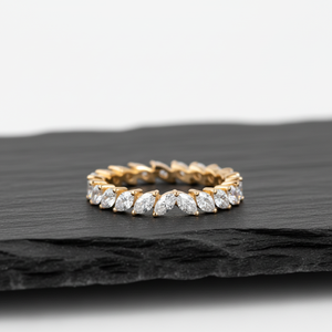 Anillo de Eternidad H&F Clásico de Oro Sólido de 14K con Diamante de Laboratorio de 1.3 Quilates, Corte Marquesa, para Compromiso, Boda o Regalo - Product Image 4