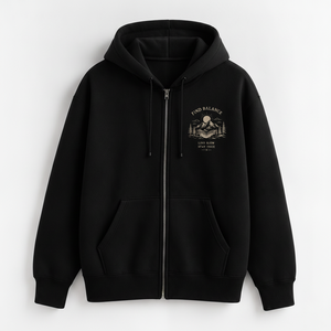 Sudadera con capucha completa SUMMIT para hombre, estampado de montaña negra, forro polar grueso, OEM ODM - Product Image 2