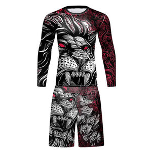 Ensemble de 2 rashguards MMA légers et respirants pour hommes adultes, en Spandex/Polyester, personnalisables pour BJJ, Kickboxing, Muay Thai - Product Image 1