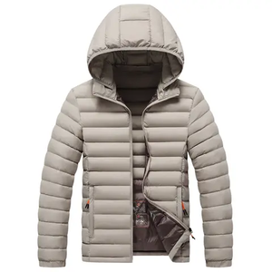 Chaquetas de Plumón para Hombre, Casuales, para Exteriores, Cálidas, con Logotipo Personalizado, de Nailon Negro con Capucha, para Invierno - Product Image 1