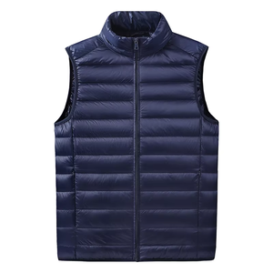 Gilets matelassés pour hommes grande taille de haute qualité, gris, avec rembourrage en duvet de canard, chauds pour l'hiver, vente en gros - Product Image 6