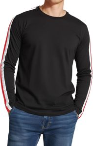 Camiseta para Hombre - Camisetas Casuales a Rayas con Cuello Redondo para Hombre, Camisetas de Moda de Manga Larga Suaves - Product Image 2