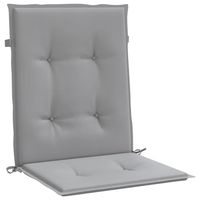 Coussins de chaise de jardin gris à dossier bas, 4 pièces, 39.4x19.7x1.2, pour l'extérieur, en tissu Oxford