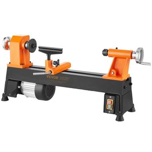 Torno de Madera de Sobremesa de 0.5 HP y 370W, Dimensiones de 10x18 Pulgadas, 5 Velocidades Ajustables, Ofrece Potencia de Motor para Trabajos Creativos en Madera - Product Image 1