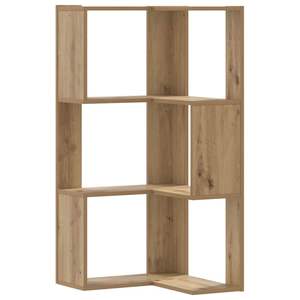 Librería esquinera de 3 niveles Artisan Oak, 19.7x19.7x40.2 pulgadas, madera de ingeniería, 19.7x19.7x40.2 pulgadas, madera de ingeniería - Product Image 2